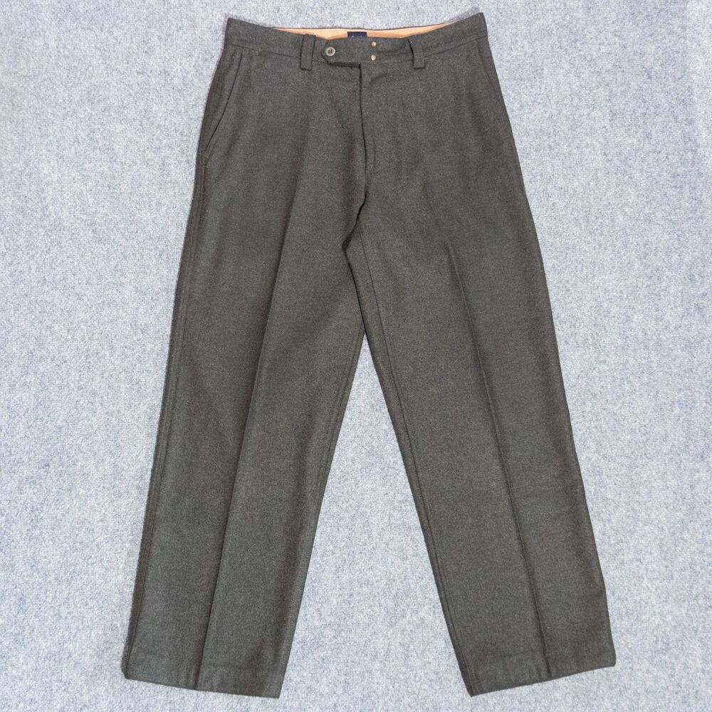 Vintage GAP Premium Wool Trousers Men’s 33x30 Gray Pleated Dress Pants Preppy